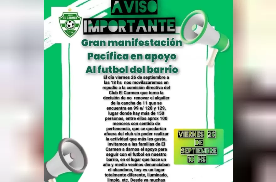 La convocatoria para este viernes.