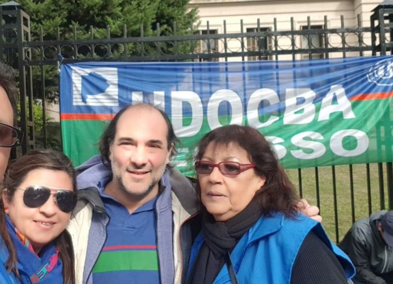 Manifestación en la cartera educativa bonaerense.