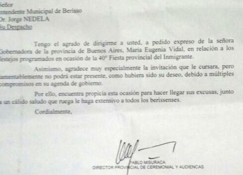 La breve carta para decir "no".