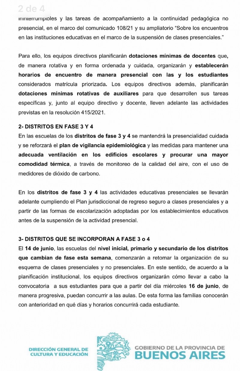 Circular de las últimas horas.