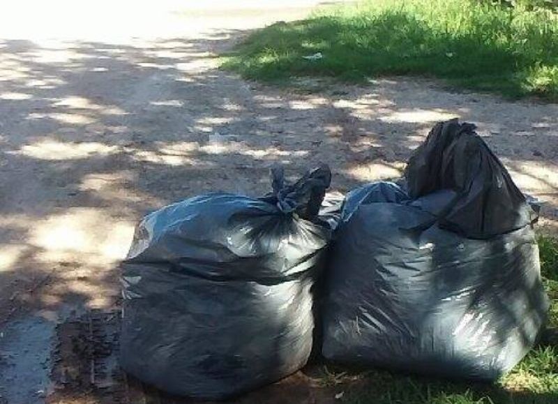 Hace semanas que las bolsas descansan en la vereda.