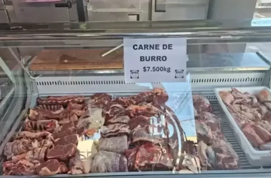 El kilo de carne de burro se comercializa a 7.500 pesos.
