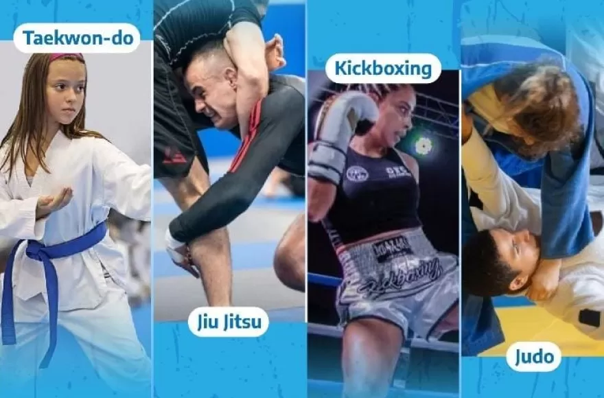 Exhibición de artes marciales de contacto.