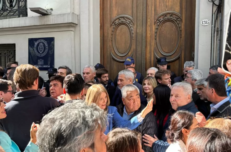 Cagliardi participó de la movilización.