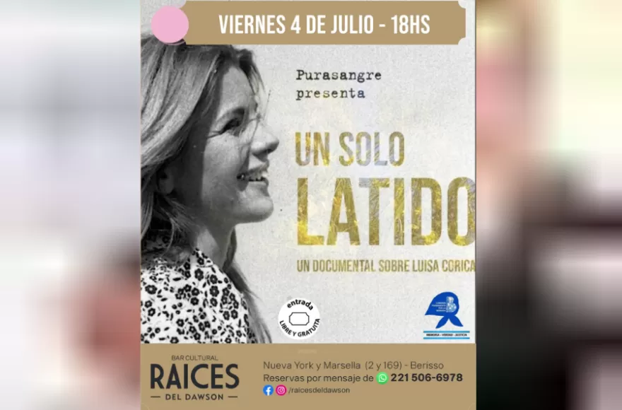 El viernes a las 18 se proyectará 