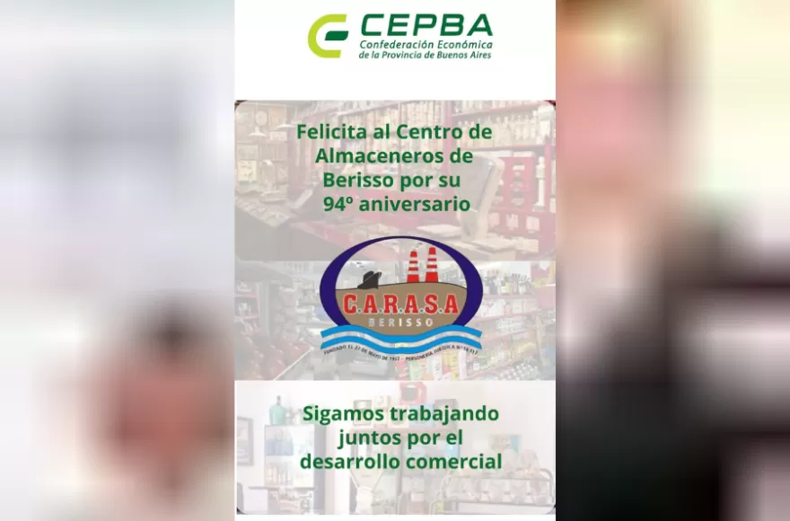 La CEPBA le hizo llegar el saludo a los almaceneros berissenses.