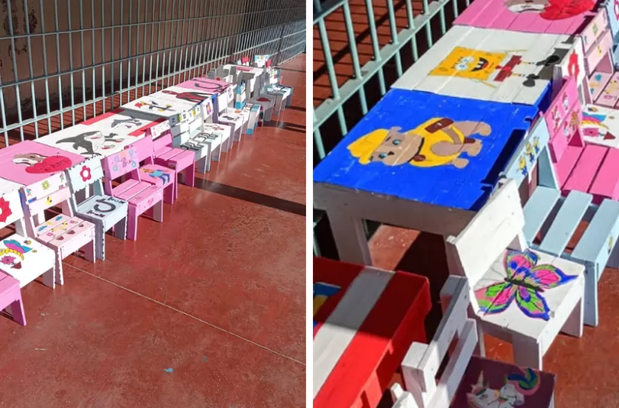 Los trabajos fueron realizados íntegramente en el sector de carpintería de la Unidad 61.