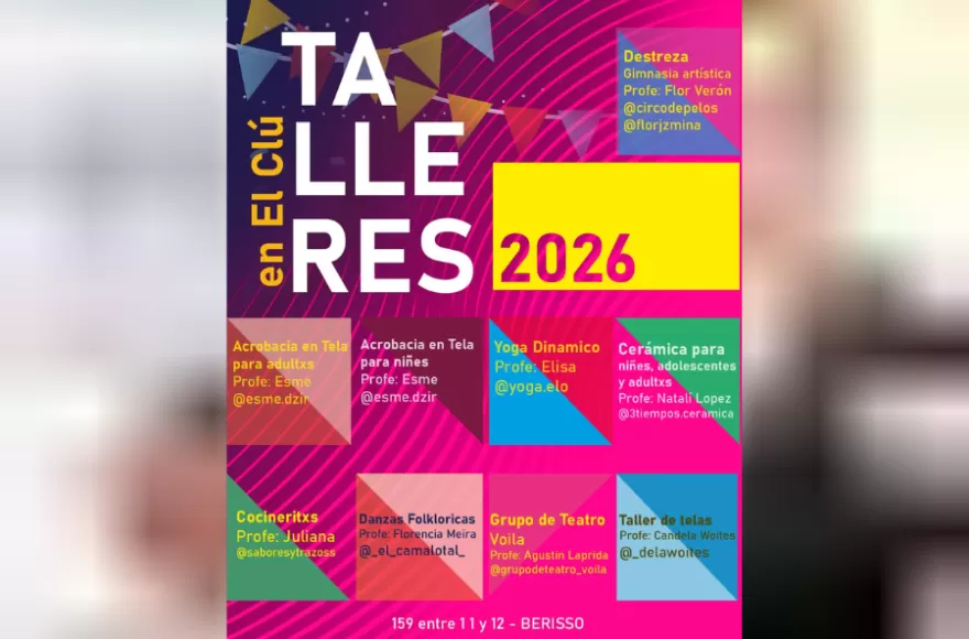 La propuesta de talleres en El Clú.