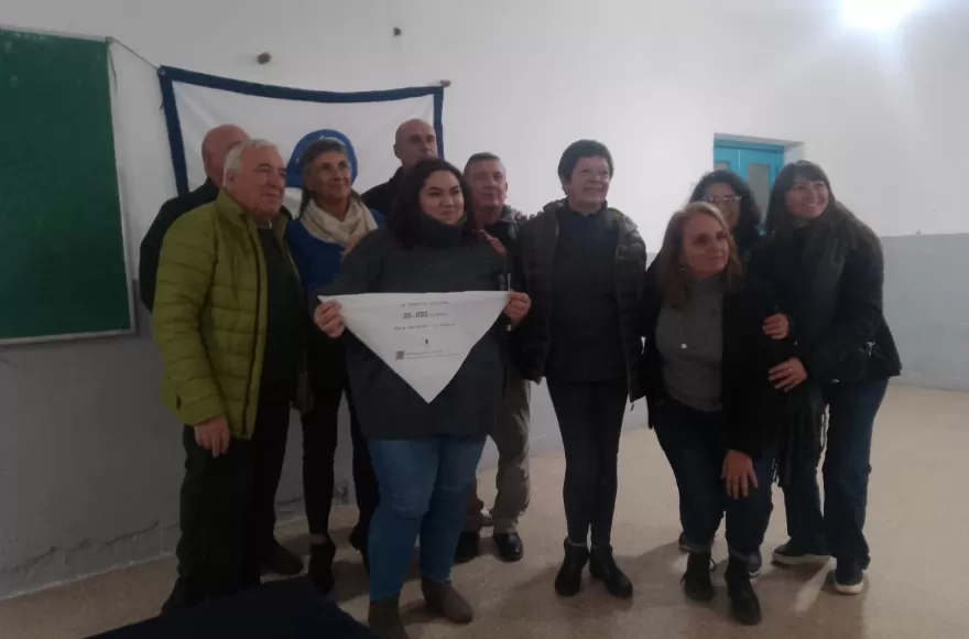 Junto a integrantes de la Comisión por la Memoria.