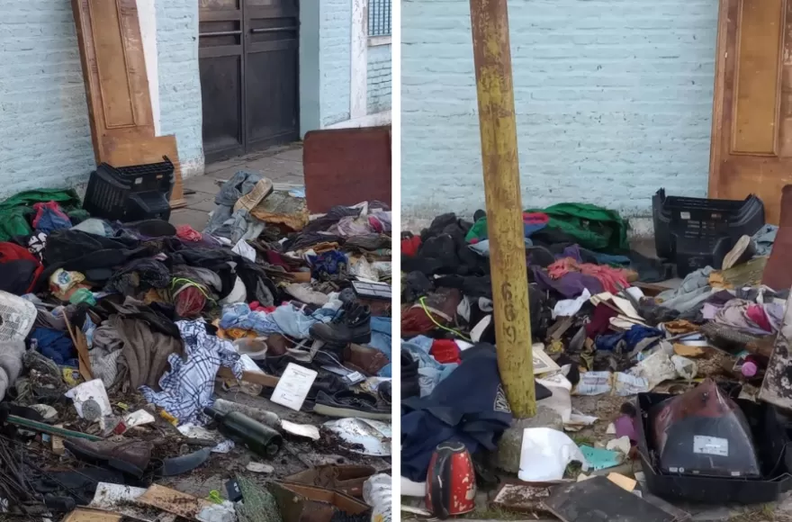 Los vecinos denunciaron esta semana el abandono de residuos no habituales en la entrada de la Escuela Primaria N°5