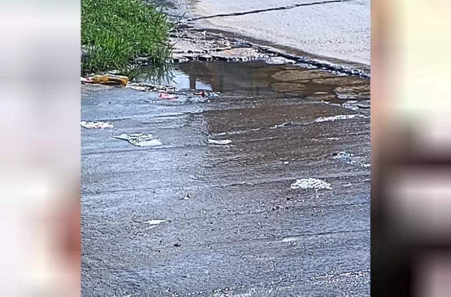 Vecinos de calle se comunicaron con este medio para denunciar la presencia de aguas servidas en la vía pública.