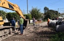 Avanza la obra de desagües pluviales del casco urbano