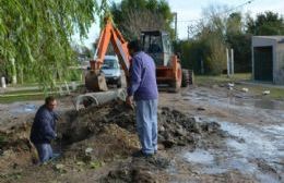 Tareas de cambio de cañerías de desagües y limpieza en la Zona II