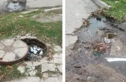 Hartazgo en 63 y 124: desechos cloacales en plena vereda