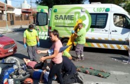 Choque entre auto y moto en 16 y 164: dos mujeres heridas