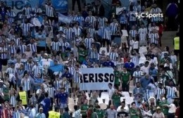 La bandera de Berisso presente en la victoria argentina
