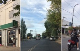 Recorrida vespertina de cuarentena obligatoria por las calles de Berisso