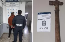 Quedó detenido: un hombre atacó a su hermano a martillazos