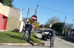 Colocación de cartelería vial en 11 y 149