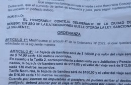 Se aprobó un aumento del 40 % en la tarifa de taxis