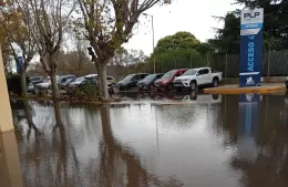 Calle Portada, completamente inundada
