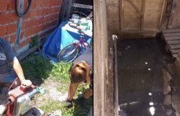 El Carmen: reclamo por caños tapados en una esquina y desborde cloacal en domicilio