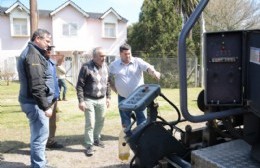 Nedela y Lozano supervisaron los trabajos de bacheo sobre la Ruta 15