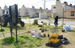 Repararon los daños perpetrados en Plaza Alfonsín del Barrio Eva Perón