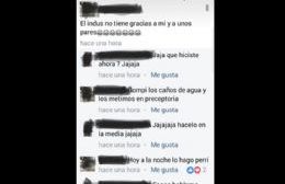 Se delató por Facebook: “Rompí los caños de agua y los metimos en la preceptoría”