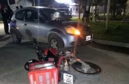 Choque con herido entre un auto y una moto