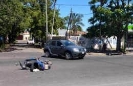 Choque navideño en 7 y 160: Motociclista herida