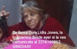 Familiares buscan a Cora Lidia Jones, desaparecida desde el viernes 27