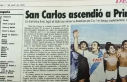 El recuerdo: Ascenso de Villa San Carlos a la primera C