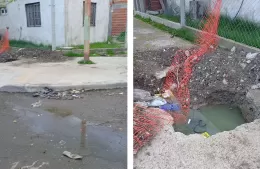 Vecinos reclaman por una obra inconclusa y un pozo con agua en calle 36