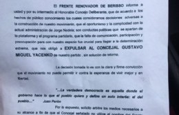 El Frente Renovador expulsó al concejal Yacenko por "inconducta"