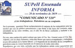 Comunicado de autoridades del SUPeH para los trabajadores petroleros