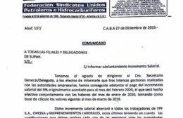 SUPeH cerró el año con un incremento del 9 por ciento para los trabajadores