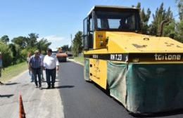 Tramo final de la obra de bacheo sobre Ruta 15