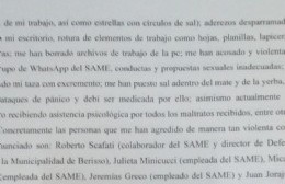 Trabajadora del SAME denunció formalmente a Roberto Scafati
