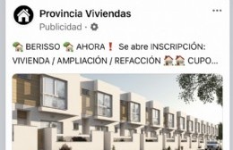 Ante dudas vecinales, la comuna aclara que no está vinculada con publicidad de viviendas a través de Facebook