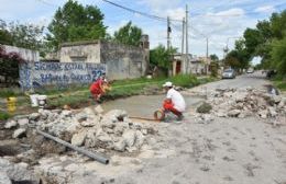 Obra de bacheo sobre calle 64