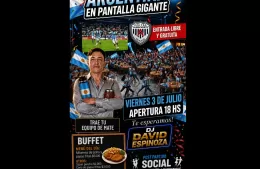 Argentina en pantalla gigante en el Club Almafuerte