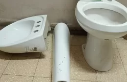 Se robó inodoro y bacha de una vivienda en construcción e intentó escapar a bordo del 202