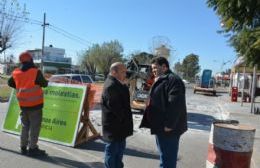 El intendente recorrió el comienzo de las obras de bacheo sobre Avenida Montevideo