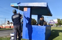 Programa "Recuperar lo Nuestro": lavada de cara en paradas de colectivos