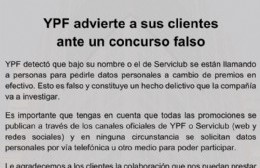 Robo de datos personales: YPF advierte sobre falso concurso