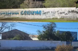 “Cagliardi otario”: la pintada que duró apenas unas horas