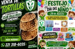 Festejo solidario en Villa Roca: tortillas para el Día del Niño