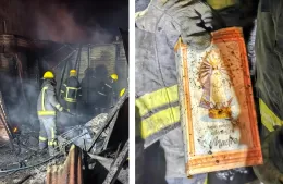 Incendio destruyó una casa y solo se salvó una imagen de la Virgen de Luján